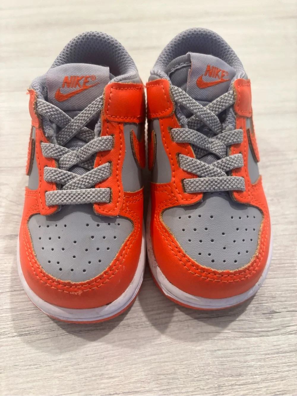 Nike Kids Orange and Gray Low-Top Sneakers